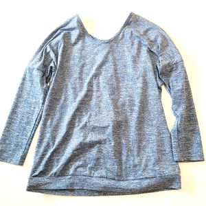 Blue Space Dyed Drape Back Athletic Top EUC